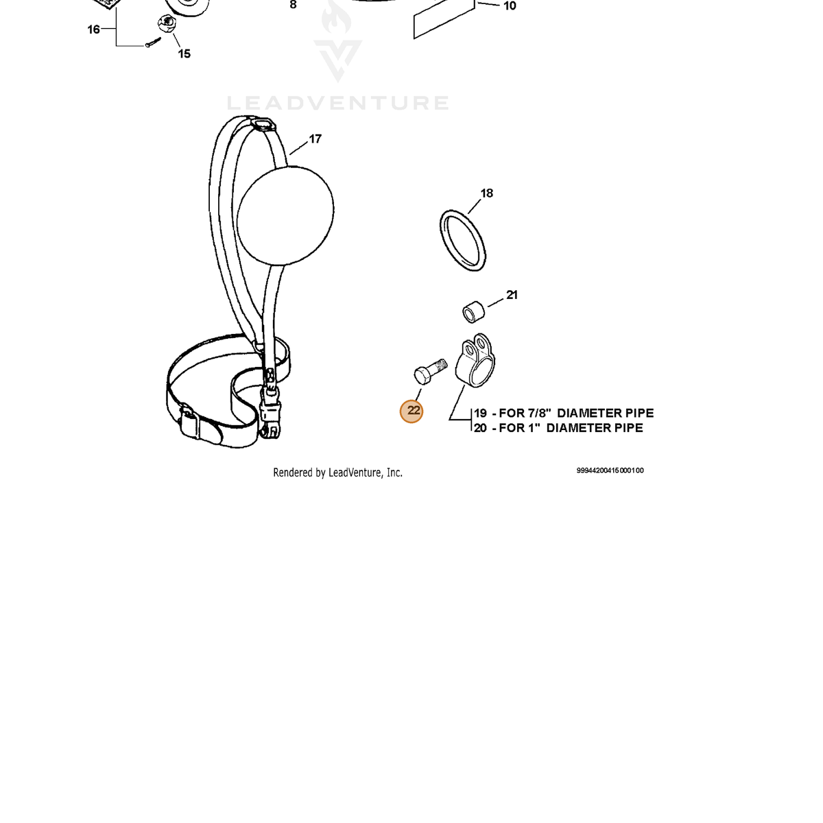 ECHO part 90010005018 — IPL diagram snippet (6x zoom, amber highlight)