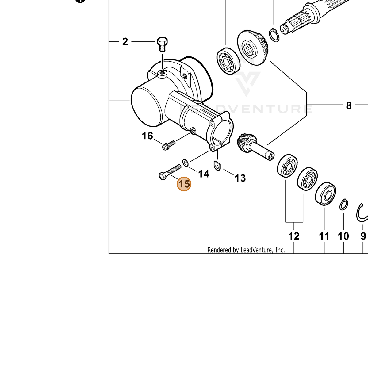 ECHO part 90010005030 — IPL diagram snippet (6x zoom, amber highlight)