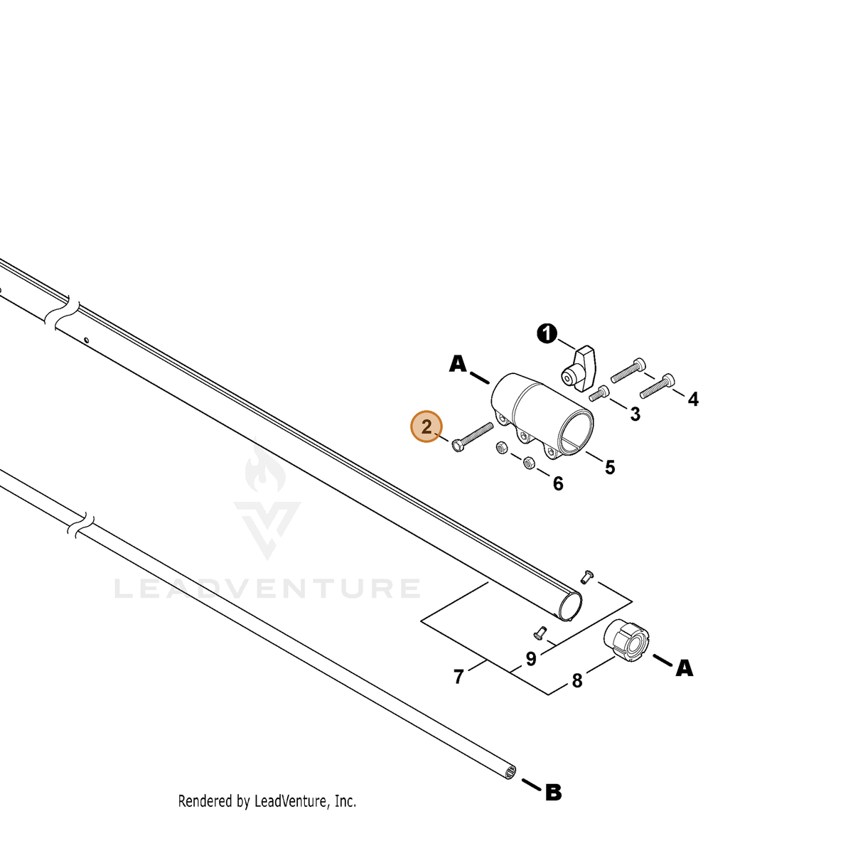 ECHO part 90010006025 — IPL diagram snippet (6x zoom, amber highlight)