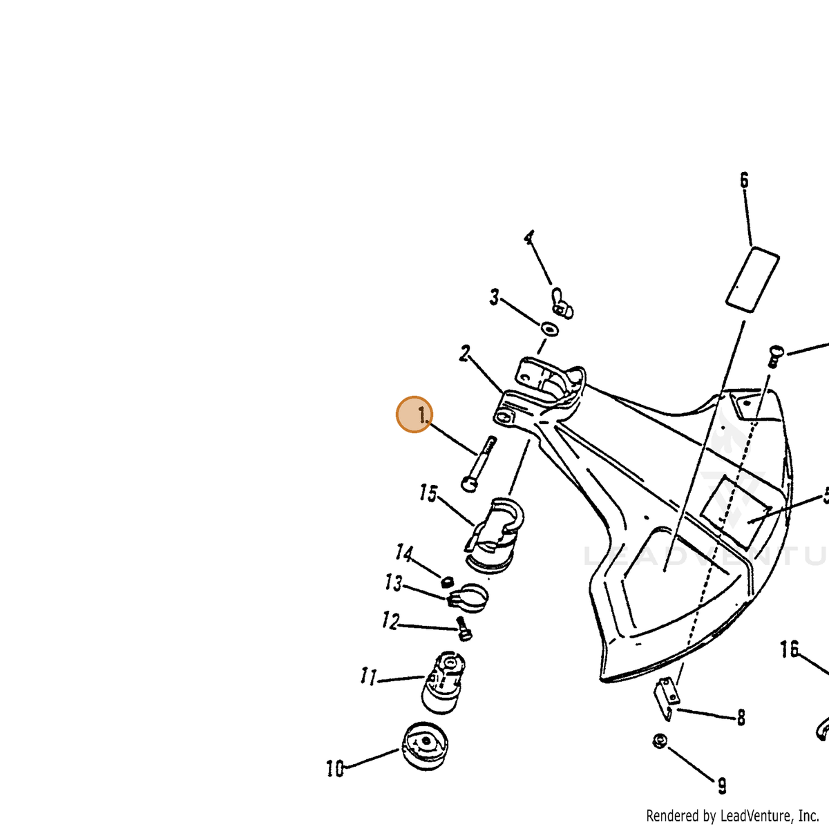 ECHO part 90010006050 — IPL diagram snippet (6x zoom, amber highlight)