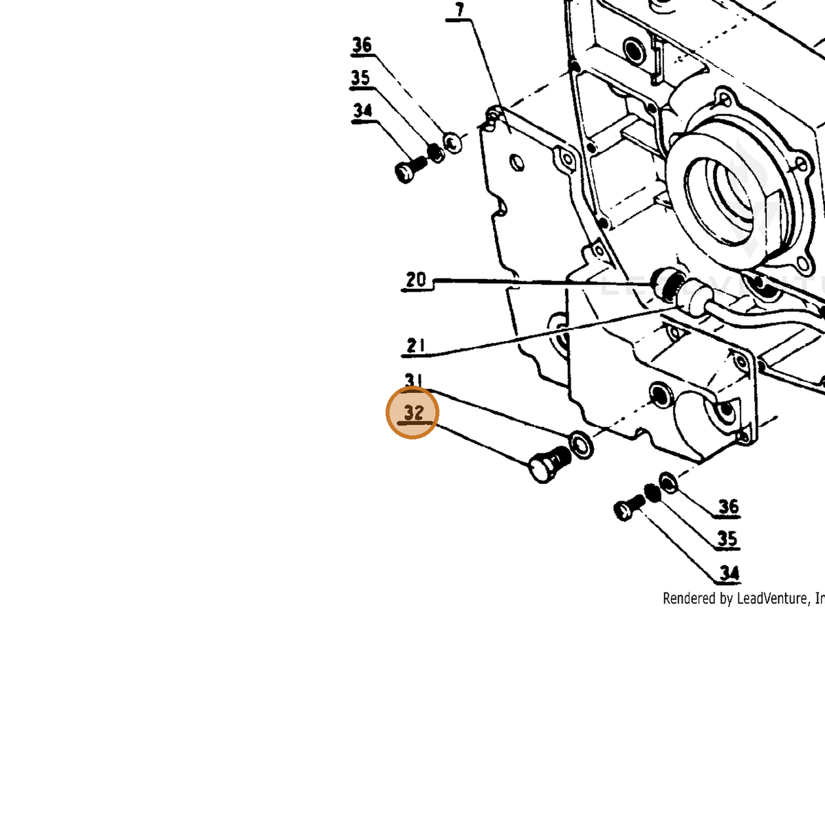 ECHO part 90010008012 — IPL diagram snippet (6x zoom, amber highlight)