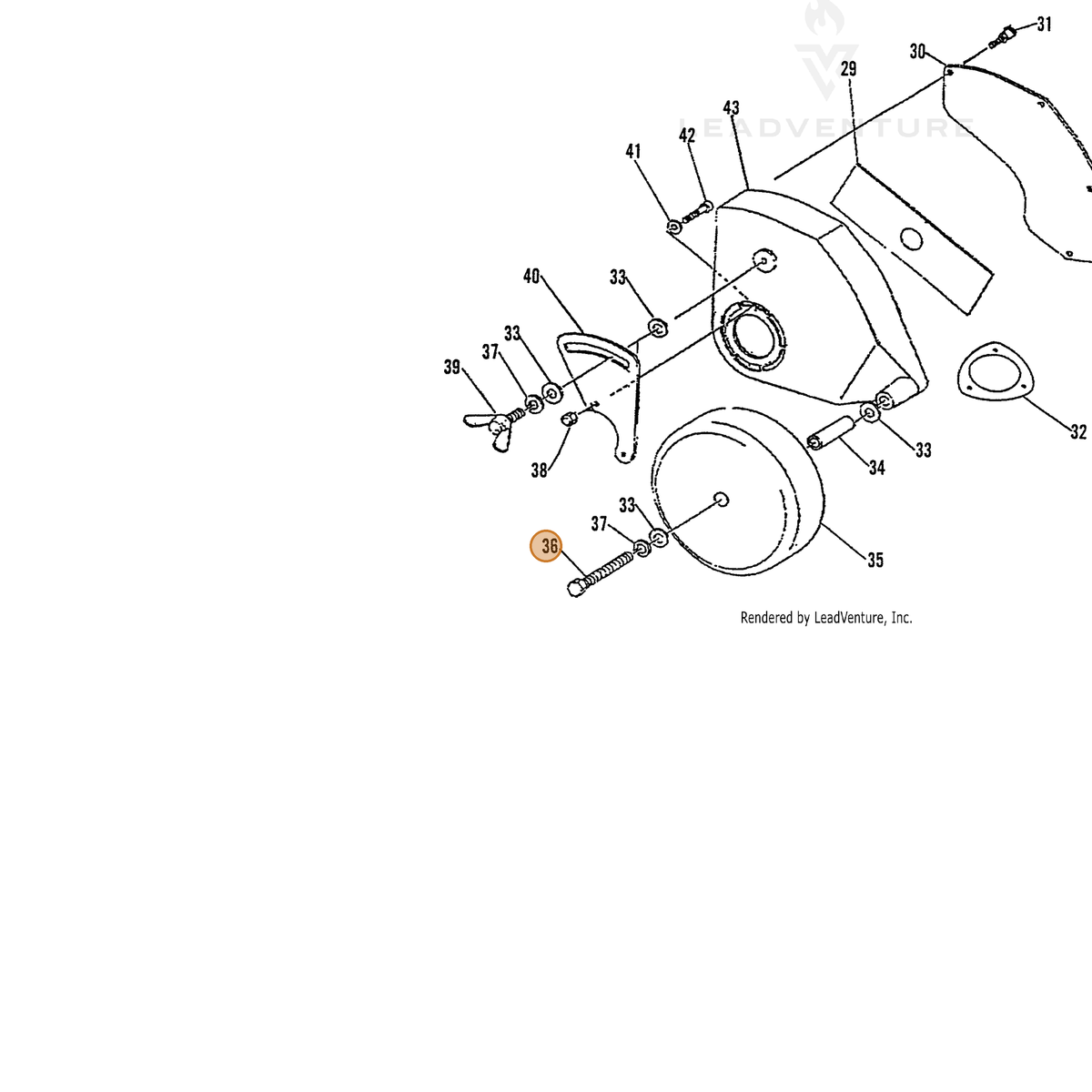 ECHO part 90010008060 — IPL diagram snippet (6x zoom, amber highlight)