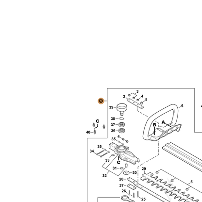 ECHO part 9001016 — IPL diagram snippet (6x zoom, amber highlight)