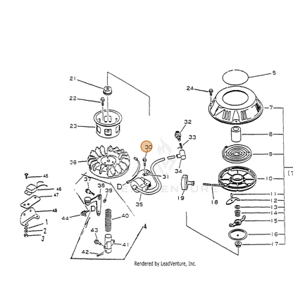 ECHO part 90010306025 — IPL diagram snippet (6x zoom, amber highlight)