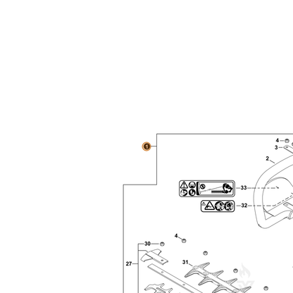 ECHO part 9001034 — IPL diagram snippet (6x zoom, amber highlight)