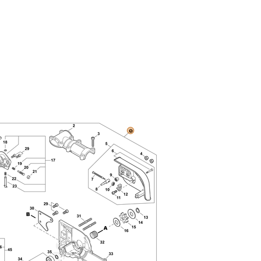 Echo part 9001038 — IPL diagram snippet (6x zoom, amber highlight)