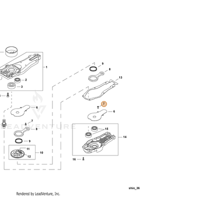 ECHO part 90010504008 — IPL diagram snippet (6x zoom, amber highlight)