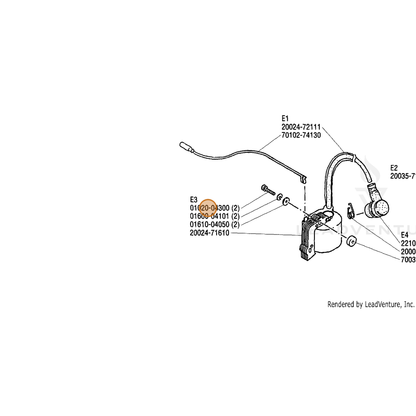 ECHO part 90010504030 — IPL diagram snippet (6x zoom, amber highlight)