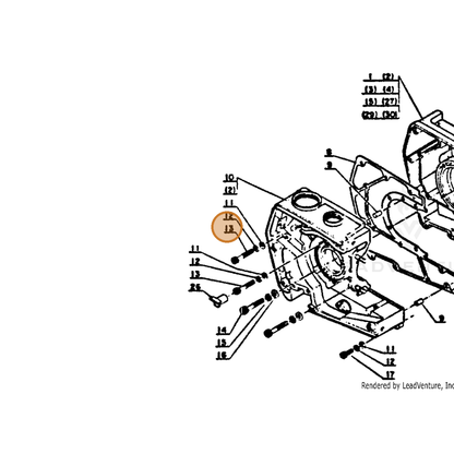ECHO part 90010504033 — IPL diagram snippet (6x zoom, amber highlight)