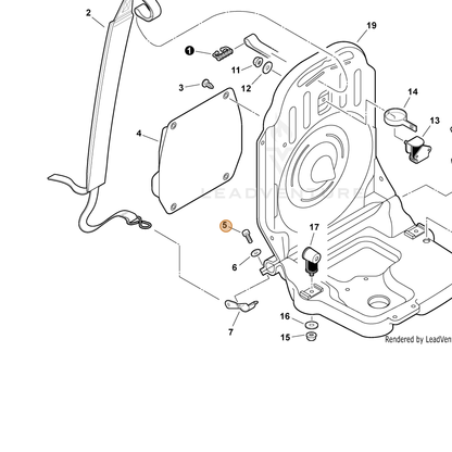 ECHO part 90010505020 — IPL diagram snippet (6x zoom, amber highlight)