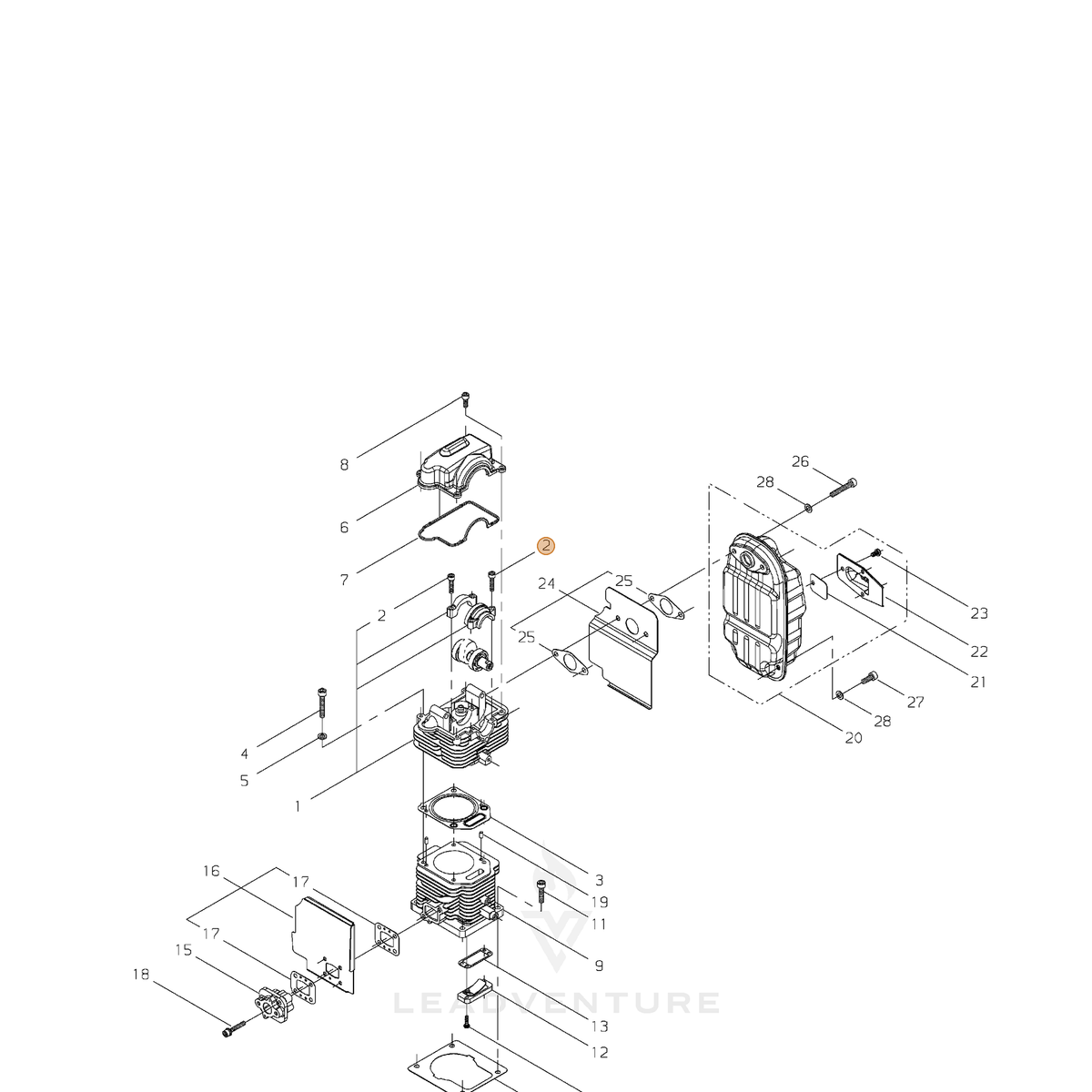 ECHO part 90010505022 — IPL diagram snippet (6x zoom, amber highlight)