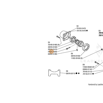 ECHO part 90010505025 — IPL diagram snippet (6x zoom, amber highlight)