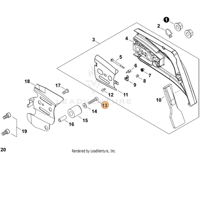 ECHO part 90010505030 — IPL diagram snippet (6x zoom, amber highlight)