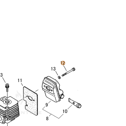 ECHO part 90010505040 — IPL diagram snippet (6x zoom, amber highlight)