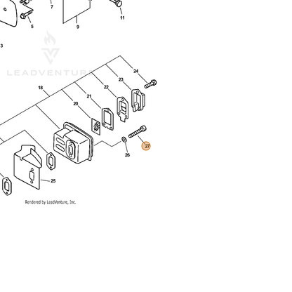 ECHO part 90010505050 — IPL diagram snippet (6x zoom, amber highlight)