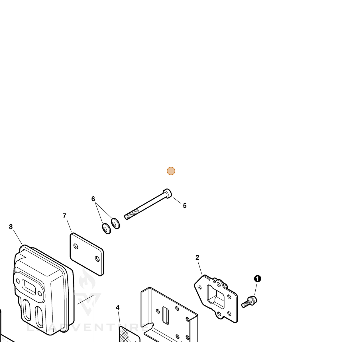 ECHO part 90010505055 — IPL diagram snippet (6x zoom, amber highlight)