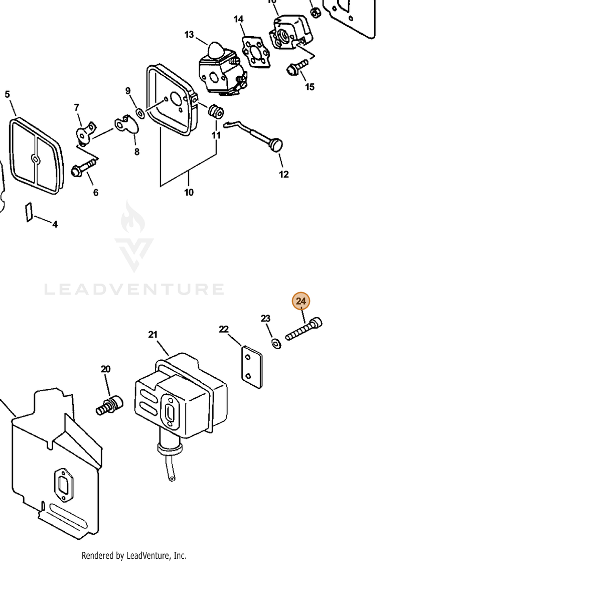 ECHO part 90010505070 — IPL diagram snippet (6x zoom, amber highlight)