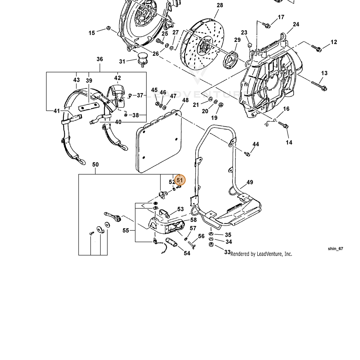 ECHO part 90010506010 — IPL diagram snippet (6x zoom, amber highlight)