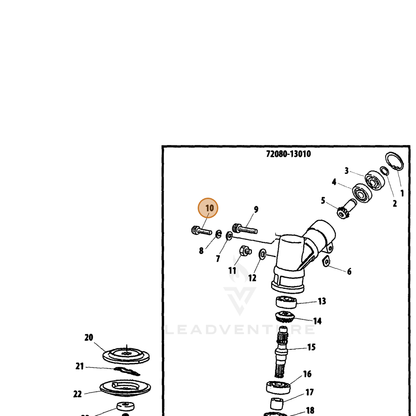 ECHO part 90010506012 — IPL diagram snippet (6x zoom, amber highlight)