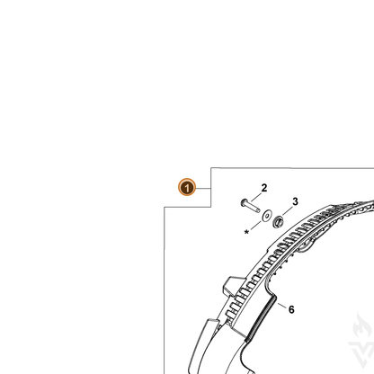 ECHO part 9001054 — IPL diagram snippet (6x zoom, amber highlight)