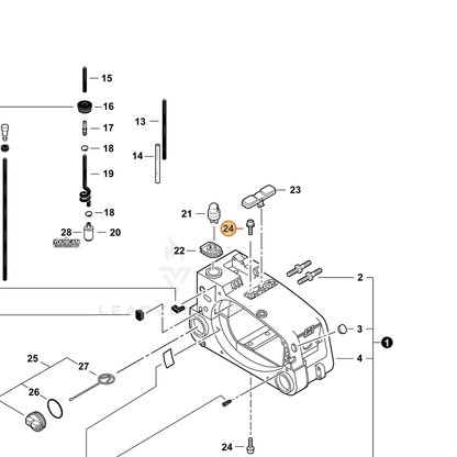 ECHO part 90010605016 — IPL diagram snippet (6x zoom, amber highlight)