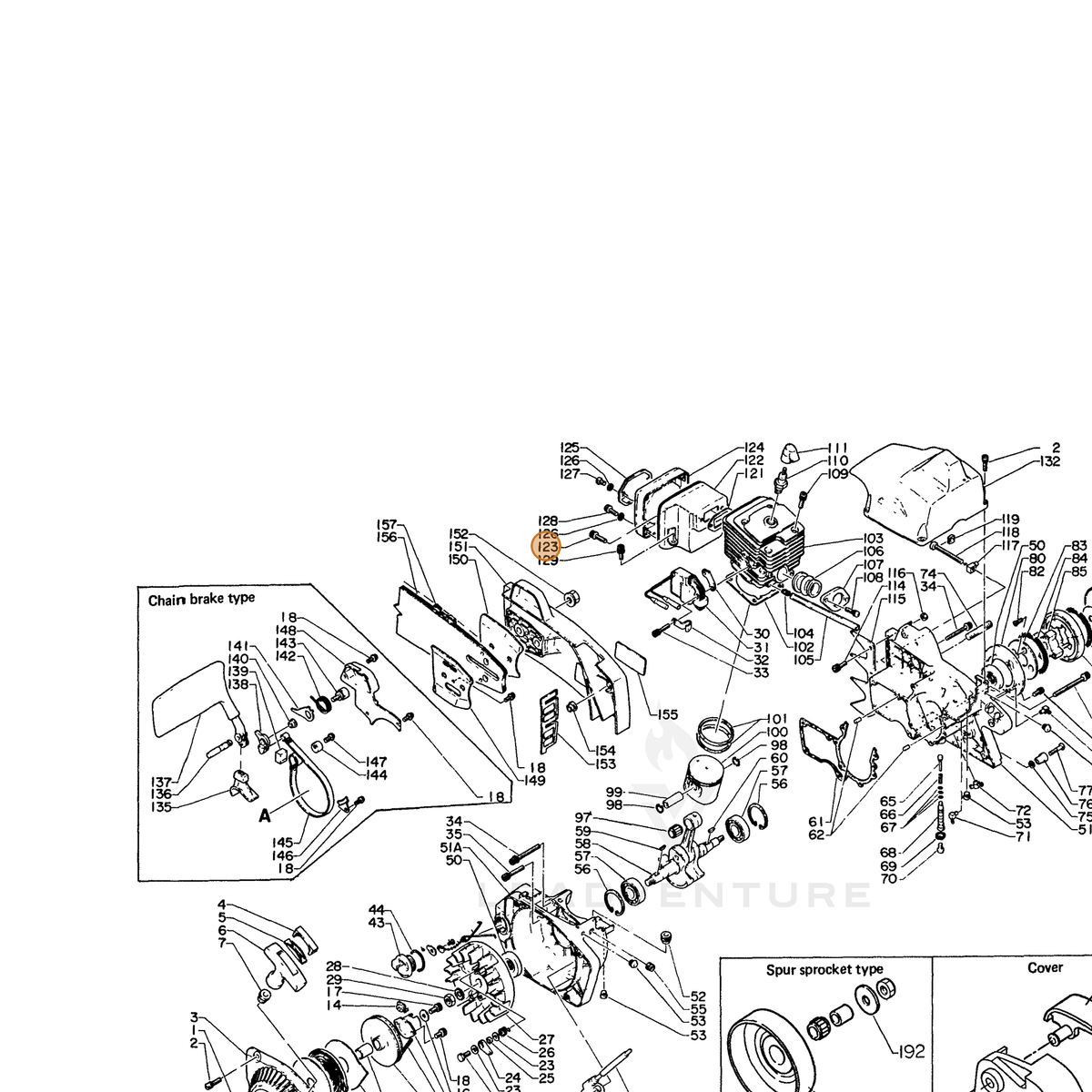 ECHO part 90010605018 — IPL diagram snippet (6x zoom, amber highlight)