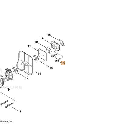 ECHO part 90010605030 — IPL diagram snippet (6x zoom, amber highlight)