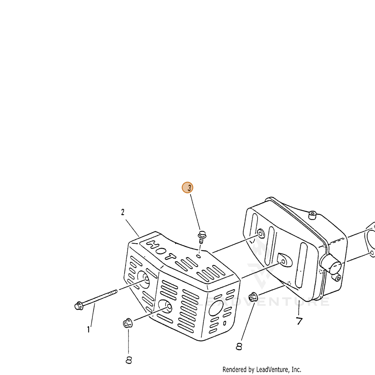 ECHO part 90010706010 — IPL diagram snippet (6x zoom, amber highlight)