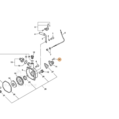 ECHO part 90011706020 — IPL diagram snippet (6x zoom, amber highlight)