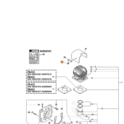 ECHO part 90014006010 — IPL diagram snippet (6x zoom, amber highlight)