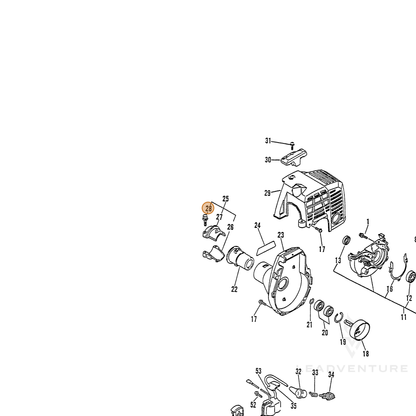 ECHO part 90014205025 — IPL diagram snippet (6x zoom, amber highlight)