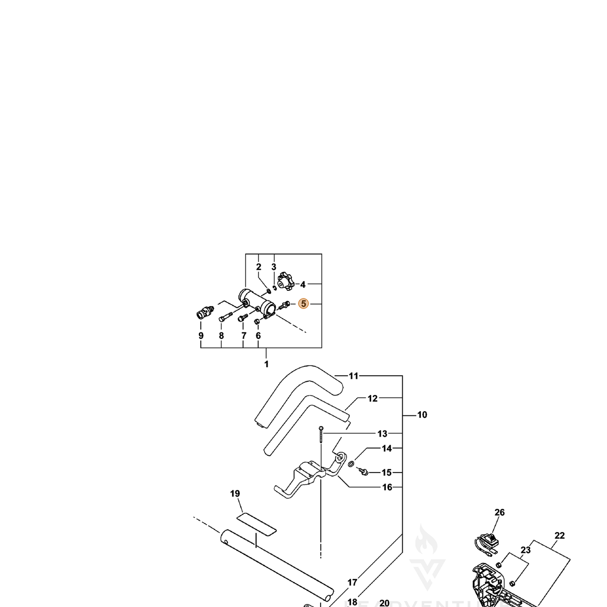 ECHO part 90014205030 — IPL diagram snippet (6x zoom, amber highlight)