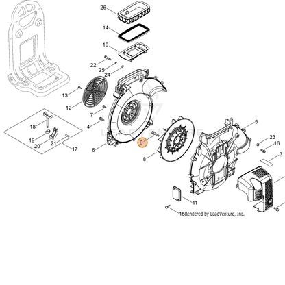 ECHO part 90014805035 — IPL diagram snippet (6x zoom, amber highlight)