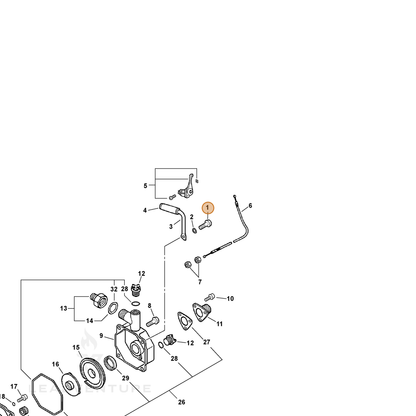 ECHO part 90015508035 — IPL diagram snippet (6x zoom, amber highlight)