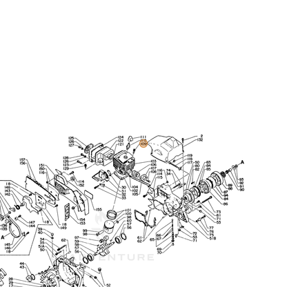 ECHO part 90016006020 — IPL diagram snippet (6x zoom, amber highlight)