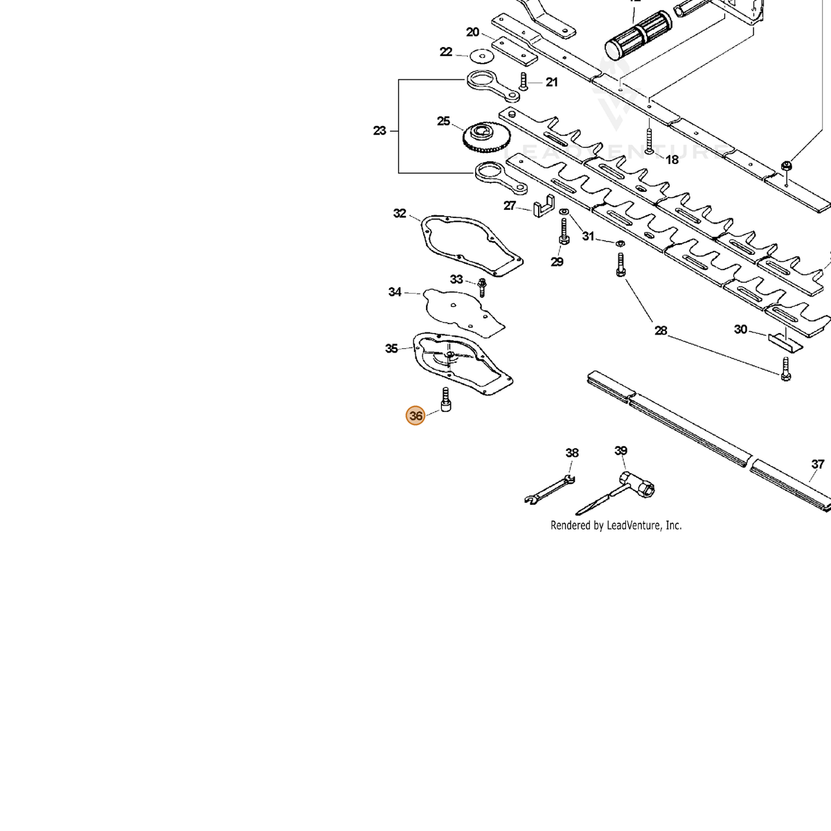 ECHO part 90016204012 — IPL diagram snippet (6x zoom, amber highlight)