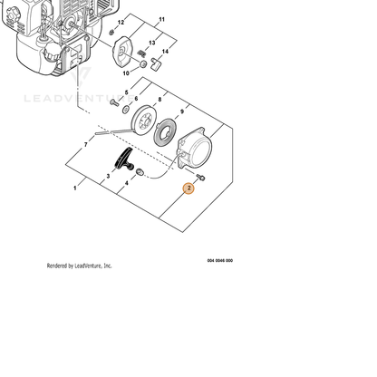 ECHO part 90016204014 — IPL diagram snippet (6x zoom, amber highlight)