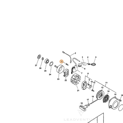 ECHO part 90016204022 — IPL diagram snippet (6x zoom, amber highlight)