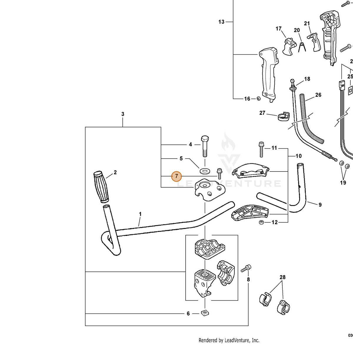ECHO part 90016205020 — IPL diagram snippet (6x zoom, amber highlight)