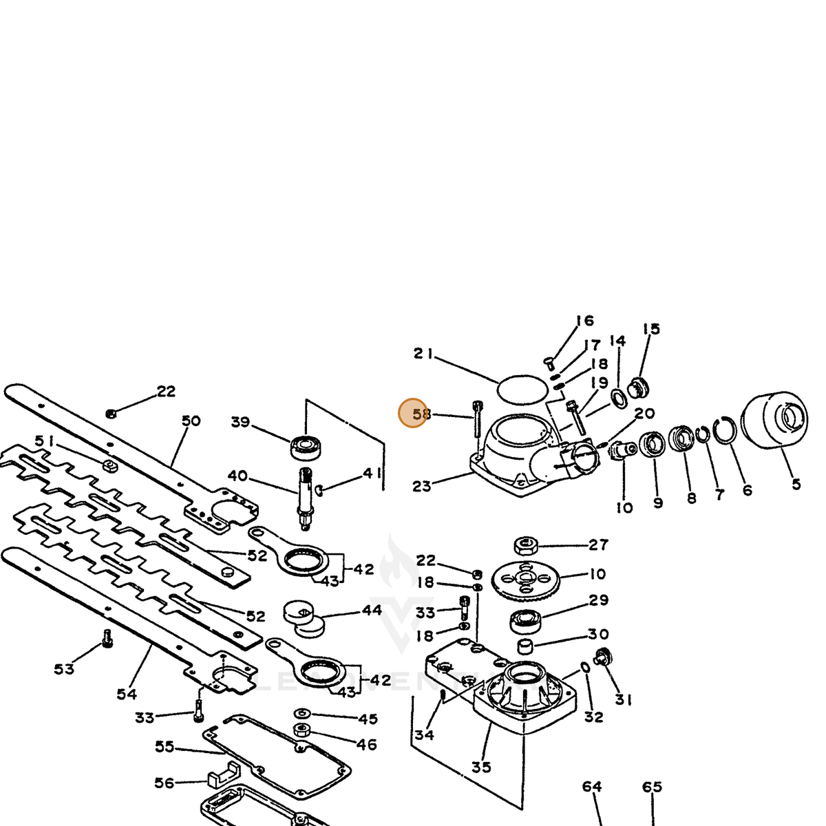 ECHO part 90016205043 — IPL diagram snippet (6x zoom, amber highlight)