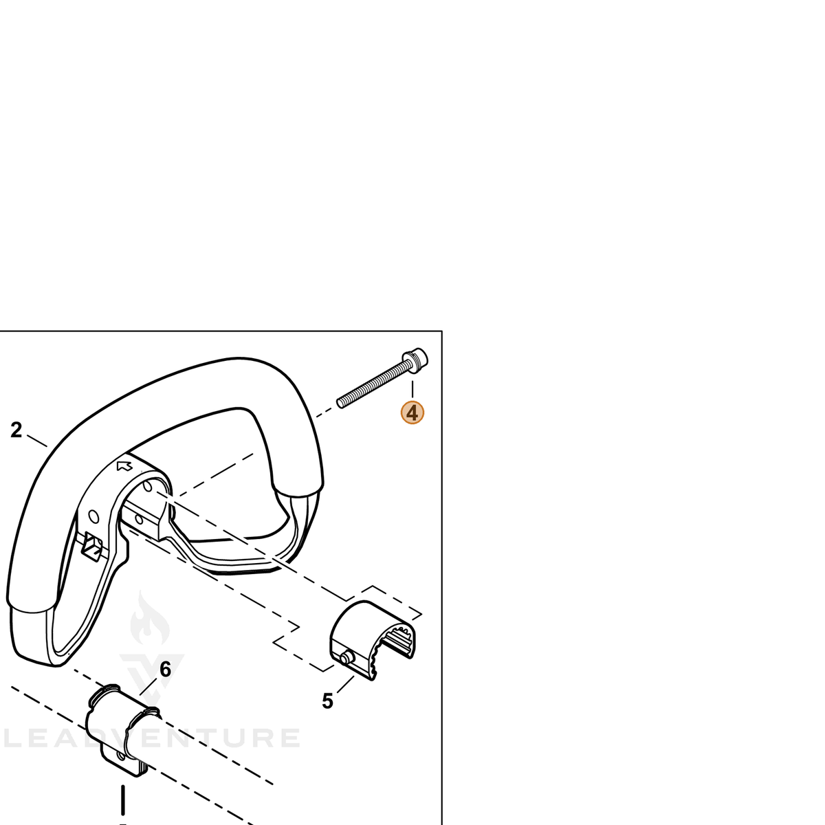ECHO part 90016205045 — IPL diagram snippet (6x zoom, amber highlight)