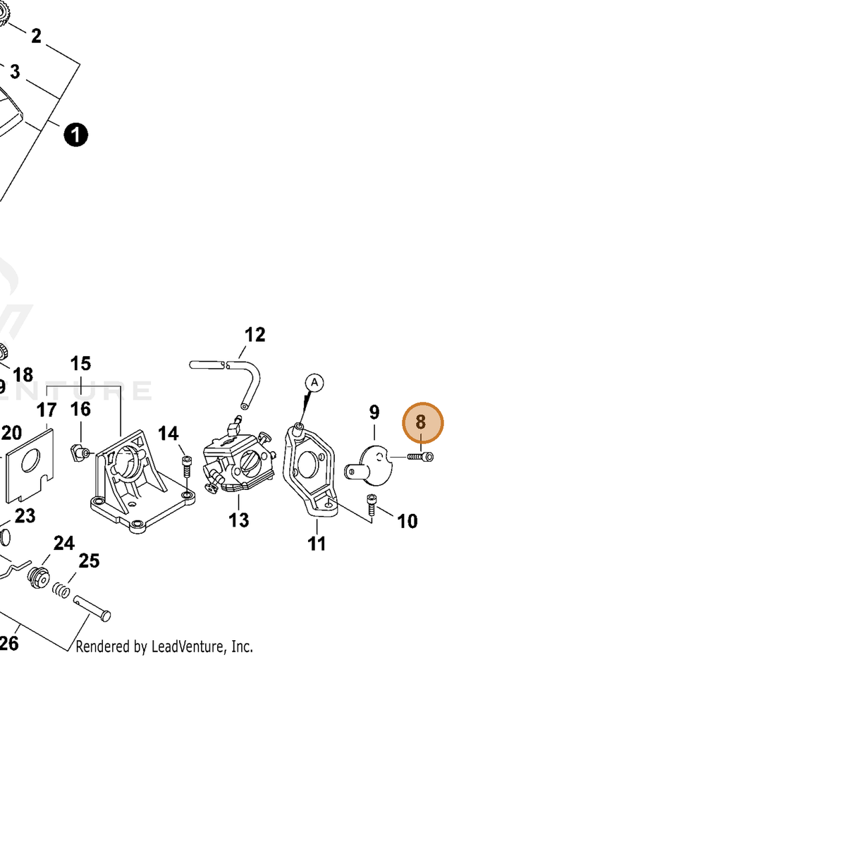 ECHO part 90016205055 — IPL diagram snippet (6x zoom, amber highlight)