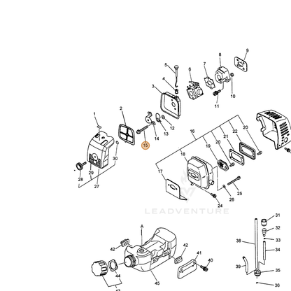 ECHO part 90016205057 — IPL diagram snippet (6x zoom, amber highlight)