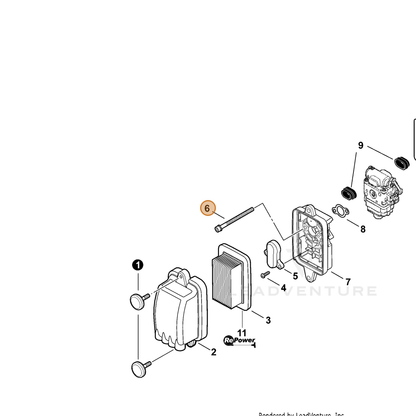 ECHO part 90016205065 — IPL diagram snippet (6x zoom, amber highlight)