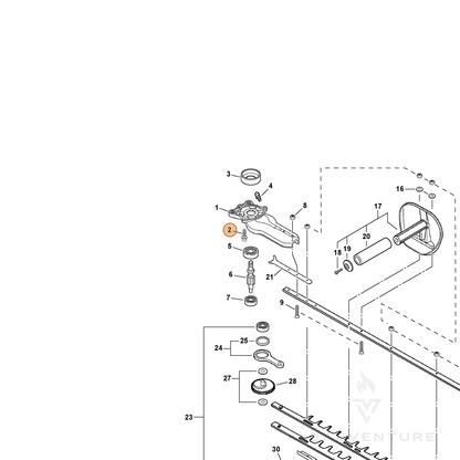 ECHO part 90016206018 — IPL diagram snippet (6x zoom, amber highlight)