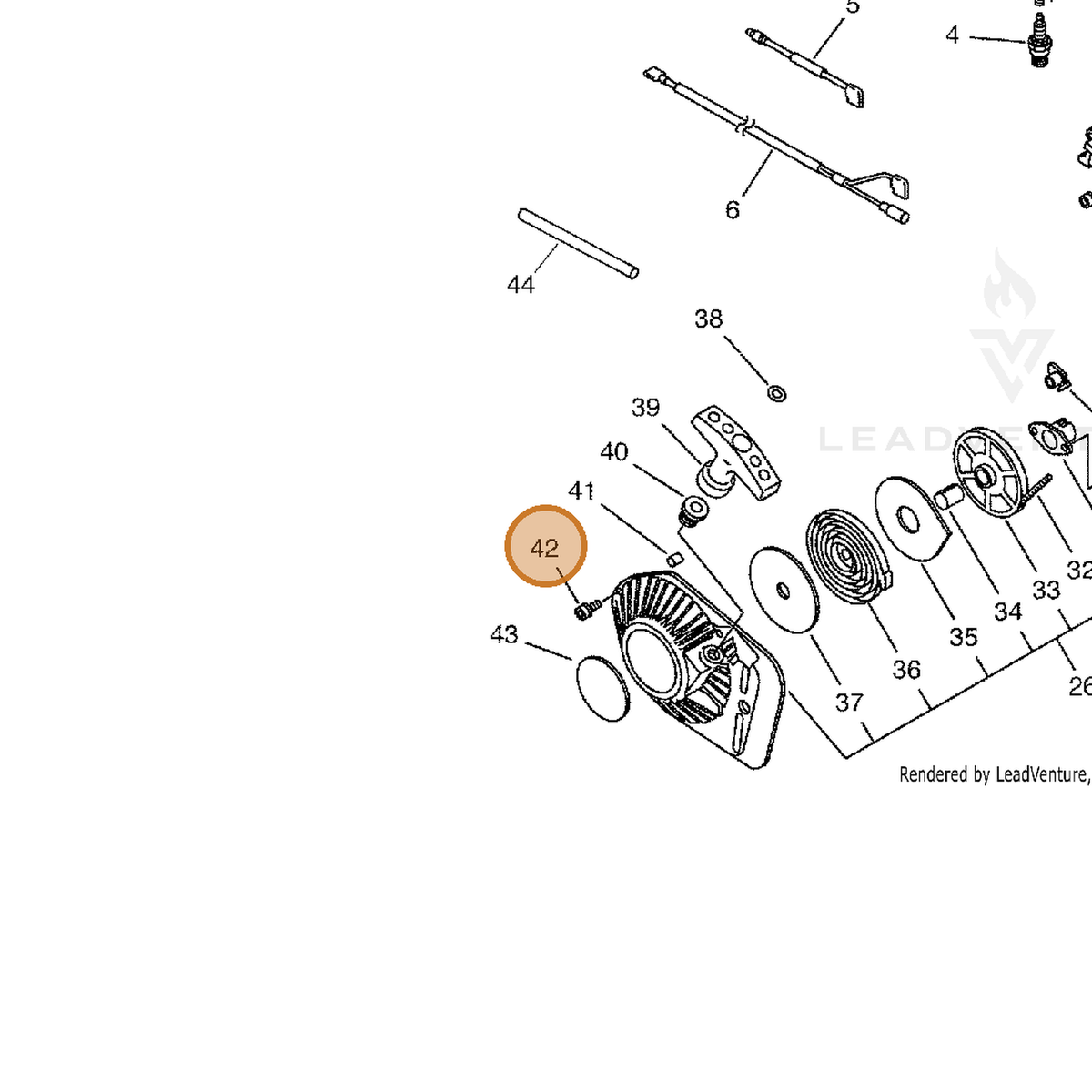 ECHO part 90016206025 — IPL diagram snippet (6x zoom, amber highlight)