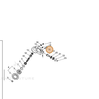 ECHO part 90016206030 — IPL diagram snippet (6x zoom, amber highlight)