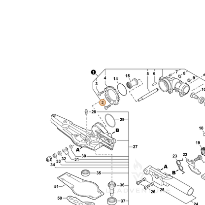 ECHO part 90017505012 — IPL diagram snippet (6x zoom, amber highlight)