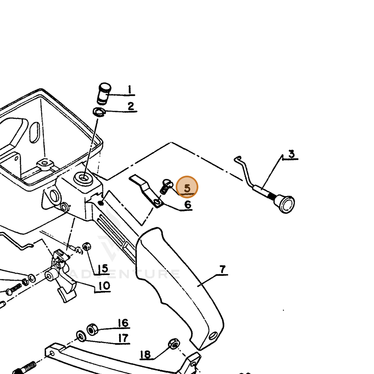 ECHO part 90020405006 — IPL diagram snippet (6x zoom, amber highlight)