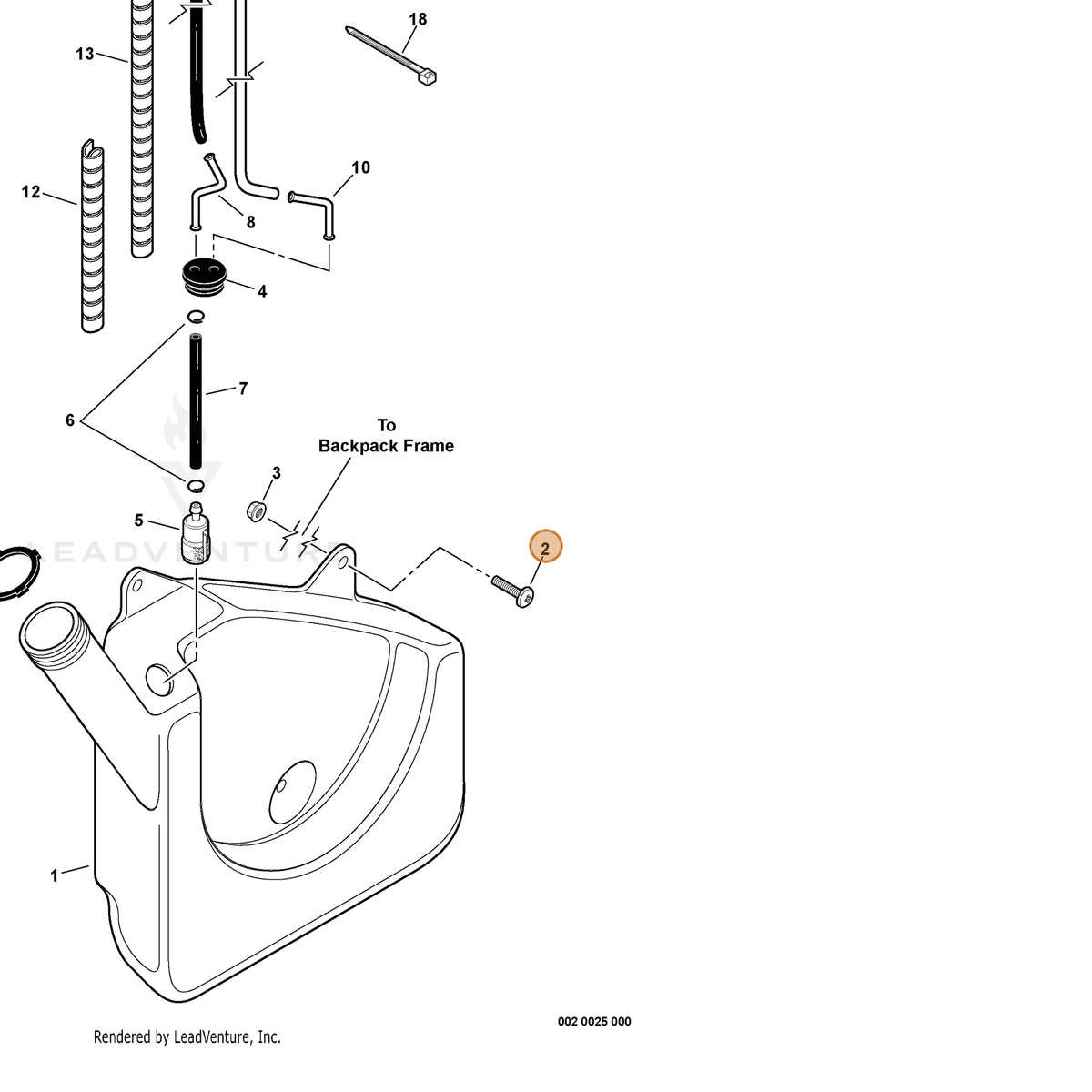 ECHO part 90020905020 — IPL diagram snippet (6x zoom, amber highlight)